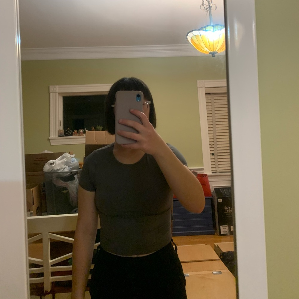 grey free people t shirt